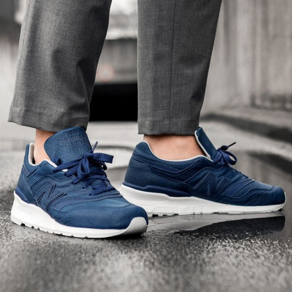 NWT NEW BALANCE 997 MADE IN USA BISON LEATHER BLUE
